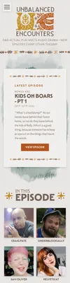 Unbalanced Encounters website on a mobile screen